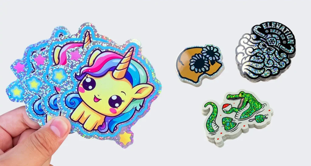 custom glitter stickers