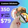 3" Vinyl Stickers (350 Pack)